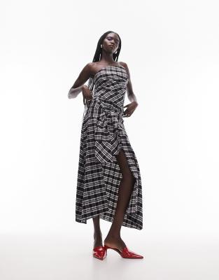 Jupe Topshop Ajustée Rose Et Noire à Carreaux - Taille 4 - Mini - Occasion Très Bon État