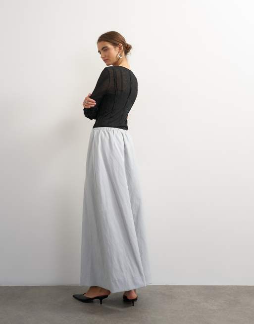 Topshop jupe longue slim à taille nouée, gris clair, 3 de 5