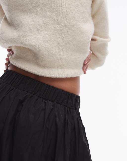 Topshop - Jupe longue technique à taille froncée - Noir, 5 de 5