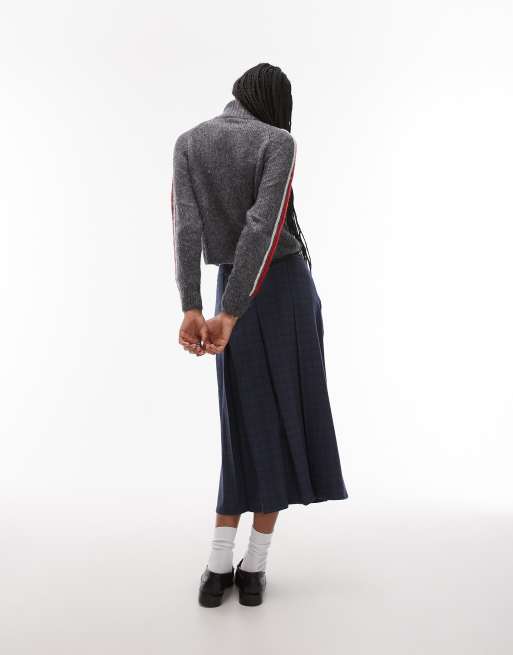 Topshop - Jupe mi-longue à carreaux et plis creux, 4 de 5