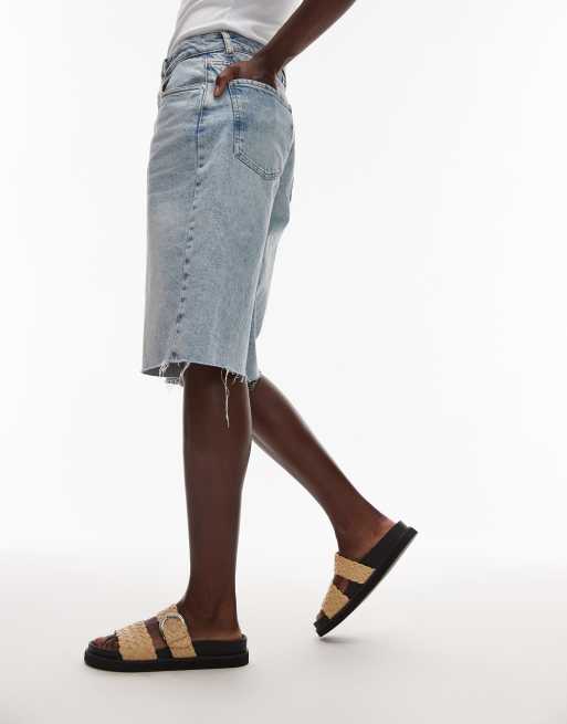 Topshop Kady woven flat sandals with buckle in natural, 3 of 4