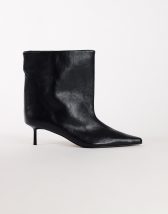 Topshop Kai super wide heeled ankle boot in black