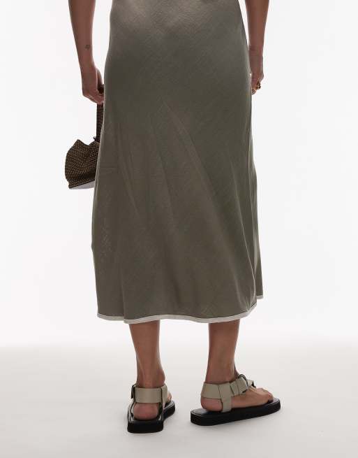 Topshop Kam real leather toe thong flat sandals in off white