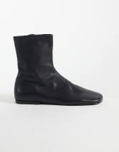 Topshop Kameron real leather flat ankle boot in black
