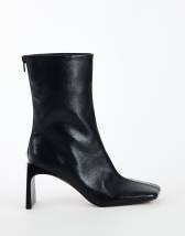 Topshop Kane angular heeled ankle boot in black