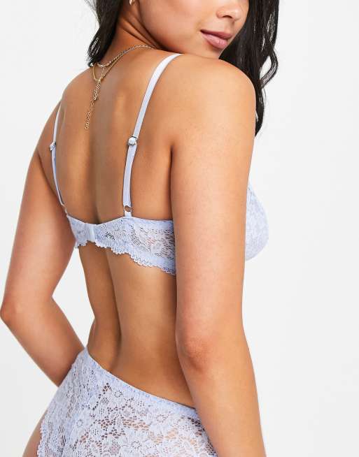 Topshop - Kanten beugel-bh in blauw , 3 van 4