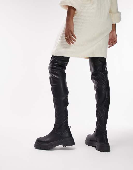 Topshop bass chain deals over the knee boots