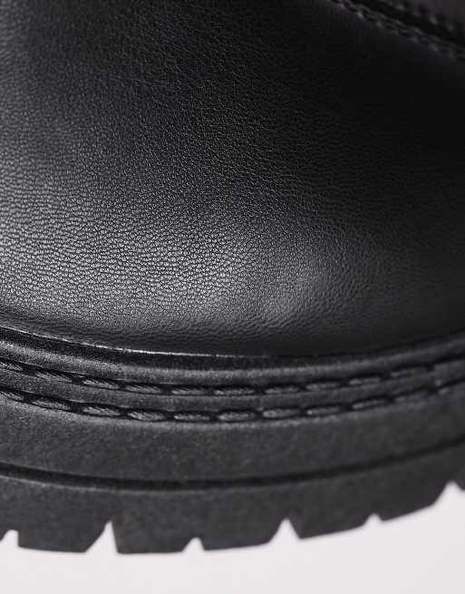 Topshop – Kate – Czarne botki za kolano na masywnej podeszwie, 3 z 4