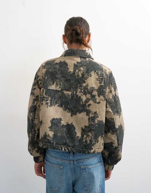 Topshop - Katoenen jack met print in groen, 4 van 4
