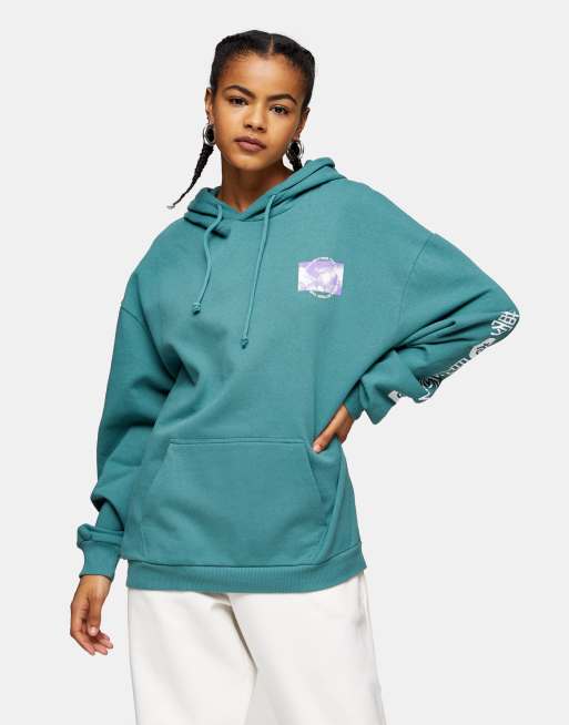 Mint green 2025 hoodie topshop