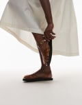 [Topshop] Topshop Kelly jelly flat sandals in beige-Neutral 36 BEIGE