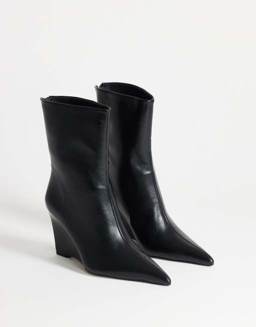 Topshop Kendrick ankelboot med skulpterad kilklack i svart, 2 av 4
