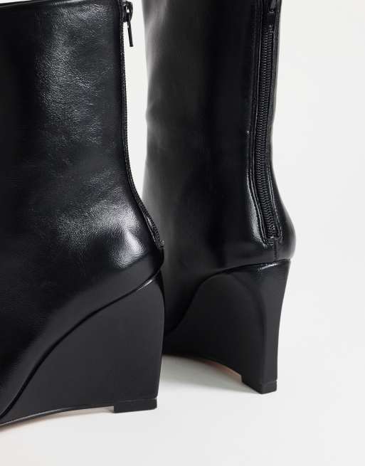 Topshop Kendrick Stiefelette mit geformtem Keilabsatz in Schwarz, 4 von 4