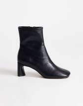 Topshop Kenna block heel ankle boot in black