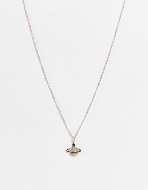 Topshop - Ketting met planeetje in goud