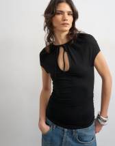 Topshop keyhole detail top in black