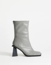Topshop Kiara extended rand heeled ankle boot in grey