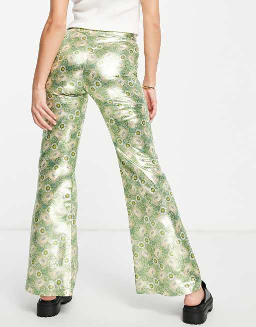 Topshop kickflare trouser in floral print | ASOS