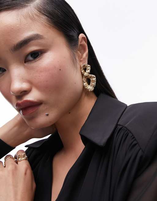 Topshop - Kiev - Orecchini pendenti color oro effetto colato
