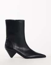 Topshop Kiki cone heel ankle boot in black