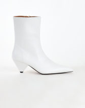 Topshop Kiki cone heel ankle boot in off white