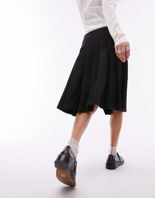 Topshop - Kilt ajusté plissé longueur genou - Noir, 3 de 5