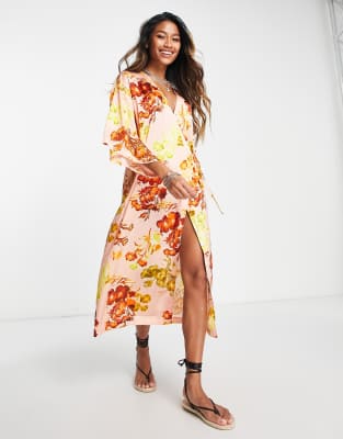 midi dress and kimono set