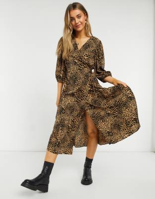 animal print kimono dress