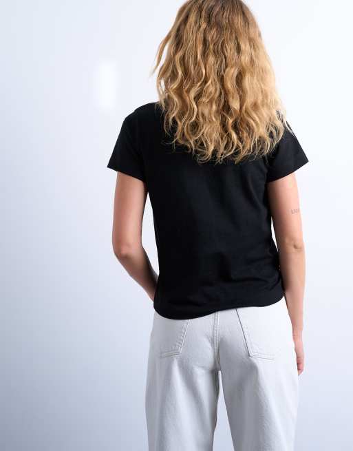 Topshop – Klassisches T-Shirt in Schwarz, 4 von 4