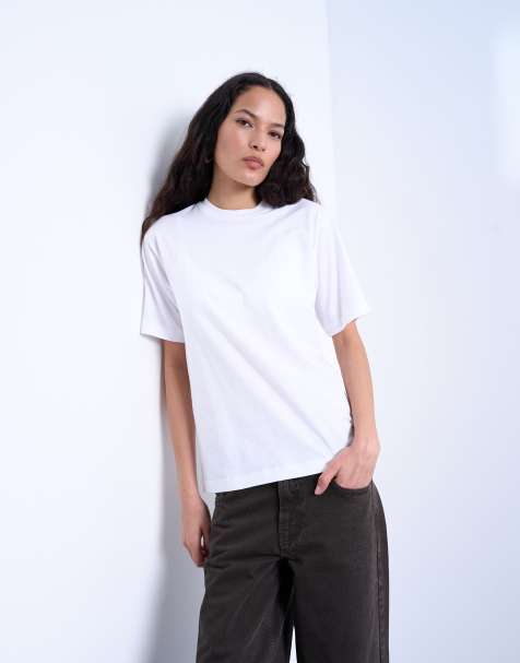 Topshop – Klassisches T-Shirt in Weiß - view 1