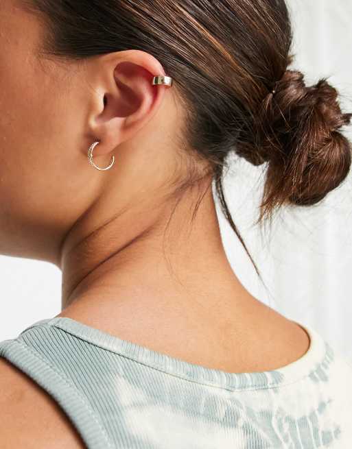 Topshop – Kleine, schlichte Ohrklemme in Goldfarbton