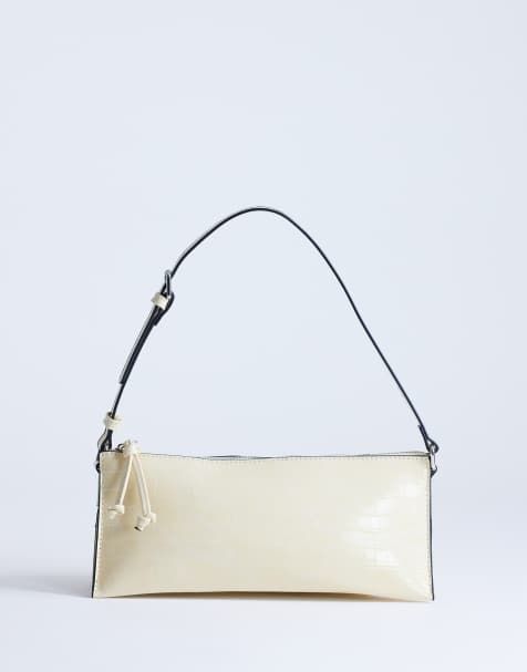 Topshop kleine Simone Schultertasche in Wollweiß - view 1