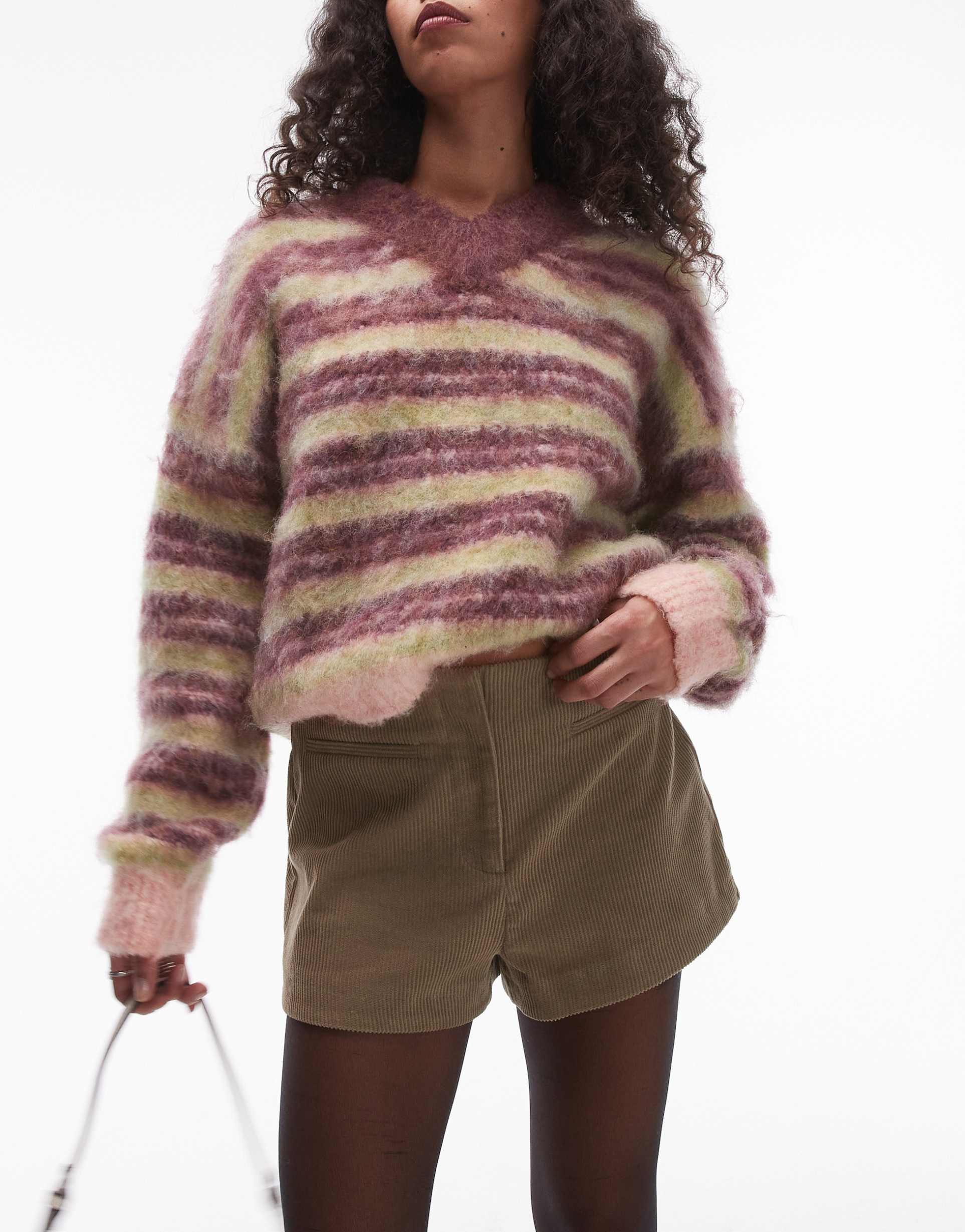 topshop knicker style cord mini shorts in camel