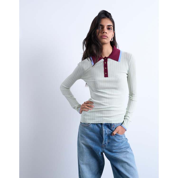fig london ニットポロ　SHEER knit polo fig London Knit Polo SHEER knit polo