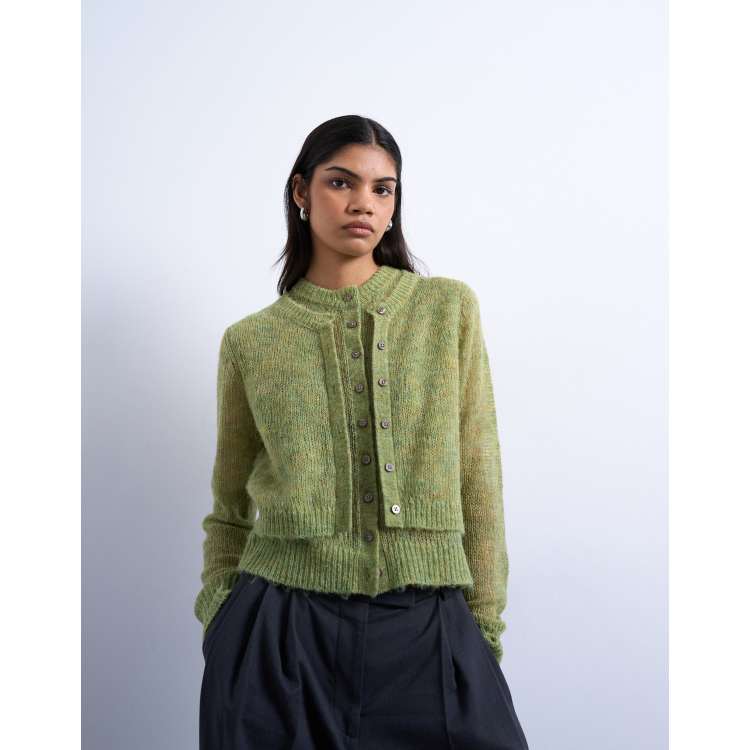 トップス W LAYERED KNIT CARDIGAN 209109929-1-green?$n_750w$&wid