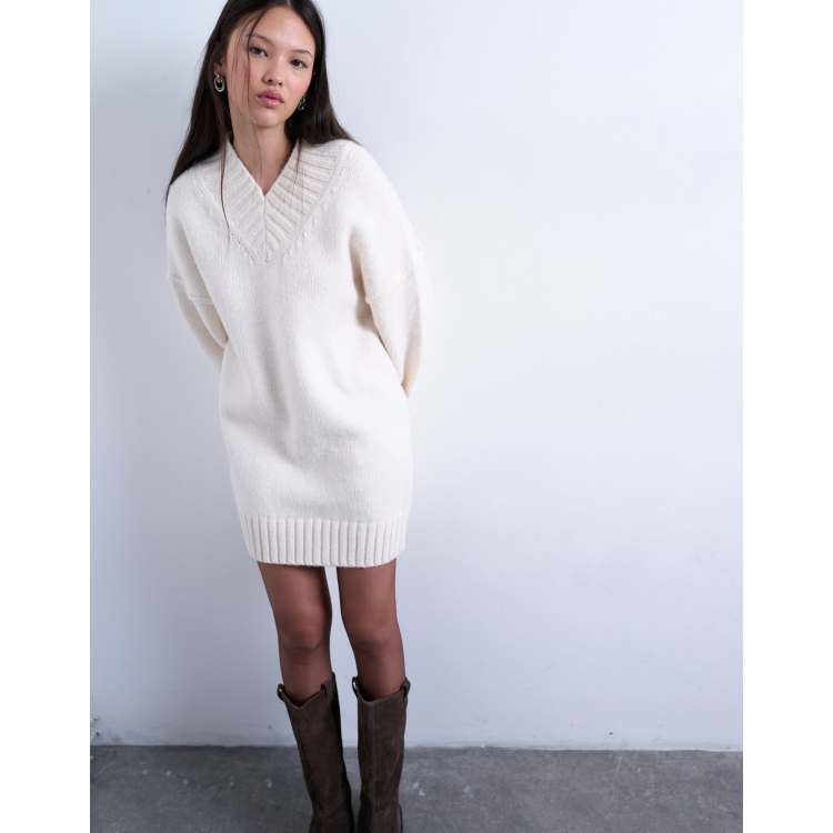 ivory sweater dress mini Millie Turtleneck Sweater Dress | Cozy Knit Mini Dress