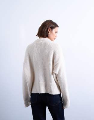 Topshop Knit Mid Ultimate Sweater In White