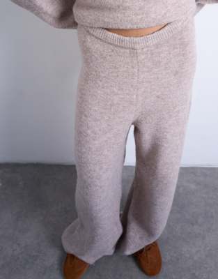 Topshop Knit Pants In Gray