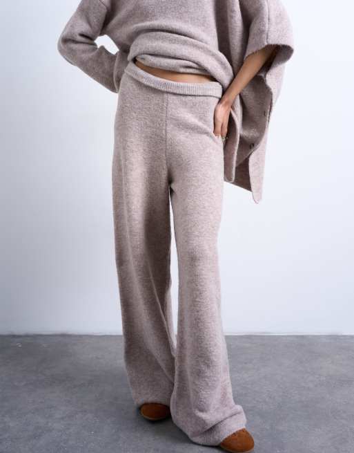 Topshop knit pants in beige - part of a set