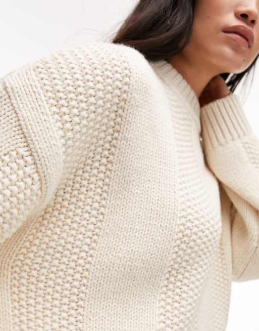 Cream Chunky Ribbed Knitted Set, Knitwear