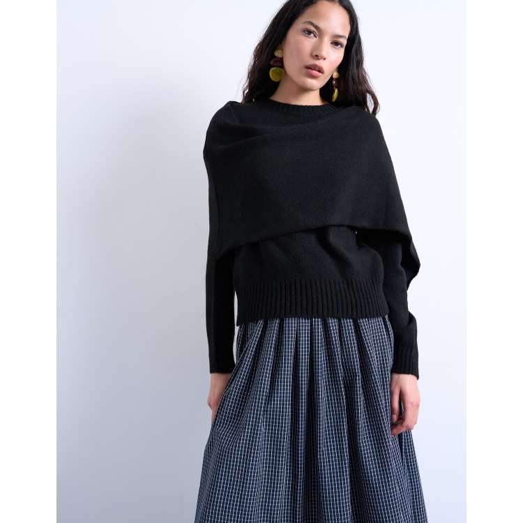Robe Topshop Noire Une épaule Drapée - Taille UK 14 - Neuve Avec étiquettes