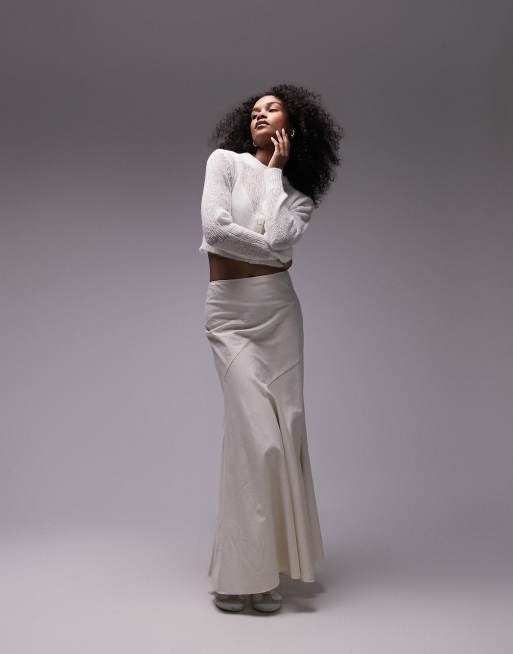 Topshop knit sheer micro cardigan in ivory | ASOS