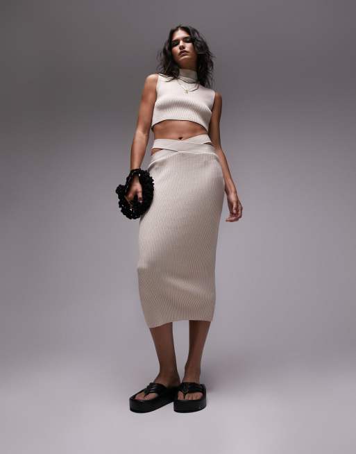 Topshop knit skirt in stone - part of a set