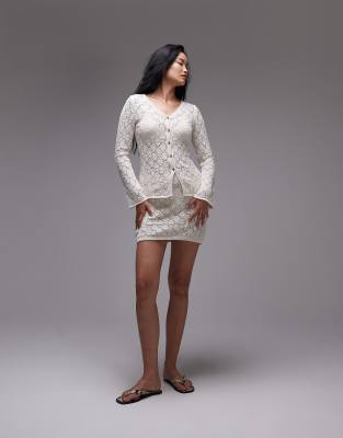 Topshop Knit Stitchy Cardigan