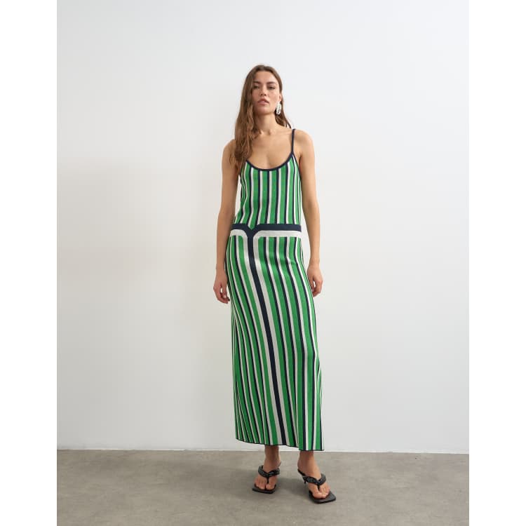 topshop blue and white striped dress Topshop Stripe V-Neck Cutout Dress
