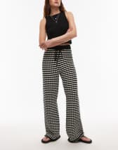 Topshop lace straight leg pants in black | ASOS