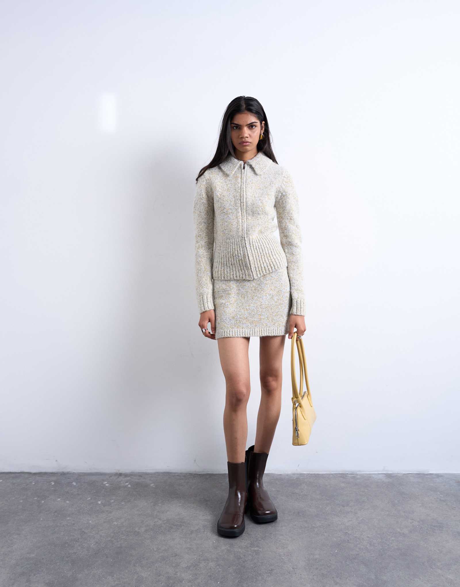 Юбка из пряжи Topshop knit twist синего и желтого цветов - часть комплекта