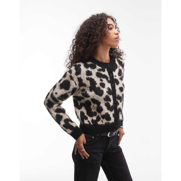 Topshop knit ultimate cardigan in leopard print | ASOS