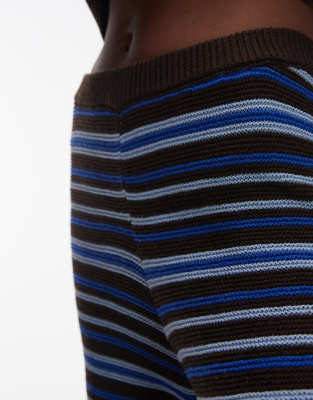Shop Topshop Knit Wide Leg Pants In Multi