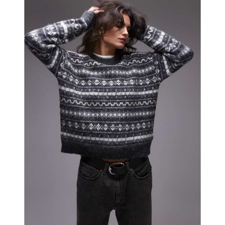 Topshop check pattern sweater 2025